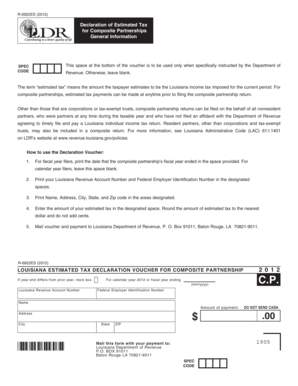 Louisiana Estimated Tax Declaration Voucher