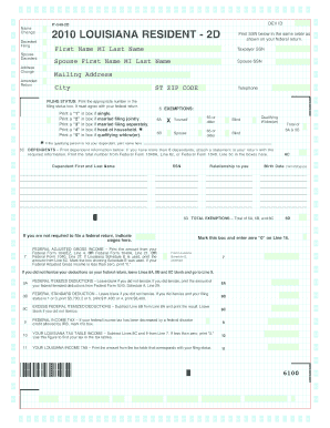 Louisiana IT-540 2010 Tax Form
