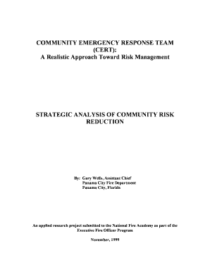 Community Emergency Response Team (CERT): A Realistic - usfa fema