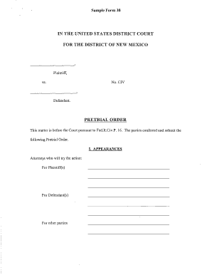 Pretrial Order Form 38
