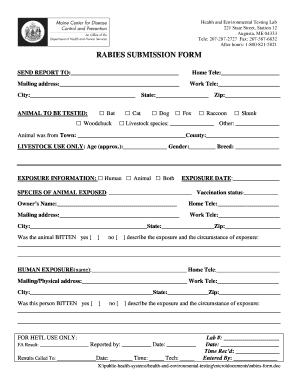 Rabies Submission Form