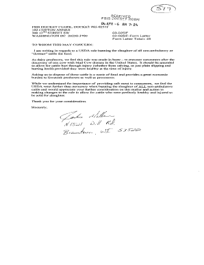 Fillable Online fsis usda 03-025IF-Form Letters - fsis usda Fax Email ...