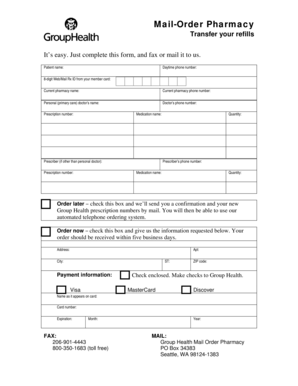 Mail-Order Pharmacy Transfer Form