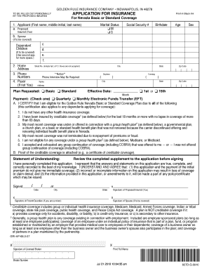 Golden Rule Insurance Application