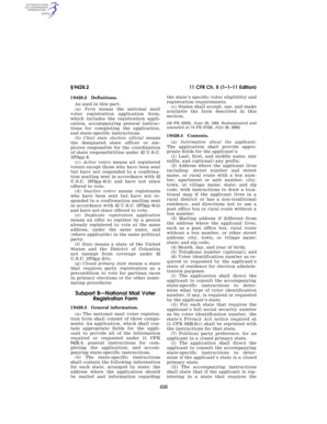 US Federal Voter Registration Form