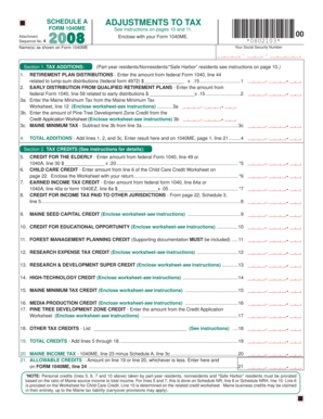 Maine Tax Adjustment Form 1040ME