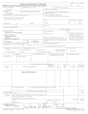 US Federal Purchase Order for Services