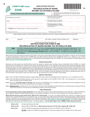 Maine Form W-3ME 2008