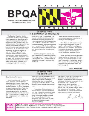 Maryland Physician Volunteer Form