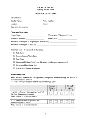 Voices of the Bay Activity Review Form