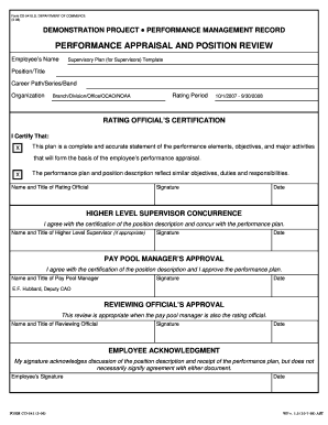 US Department of Commerce Performance Appraisal Form CD-541