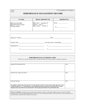 US Federal Performance Management Record CD-430
