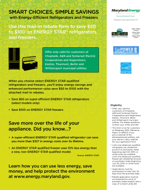Maryland Energy STAR Appliance Rebate Form