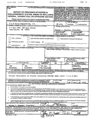 M & W Soils Engineering, Inc., Form 241, Initial, dtd 3/4/02. - pbadupws nrc