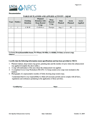 USDA Soil Quality Enhancement Activity SQL05
