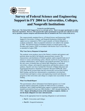 Federal S&E Support Survey 2004