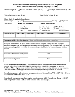 Medicaid Nurse Monitor Time Sheet