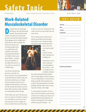 Work-Related Musculoskeletal Disorder Instructor Form