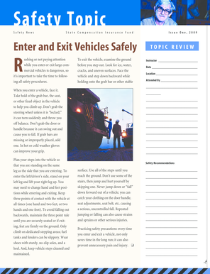 California Vehicle Safety Training Form