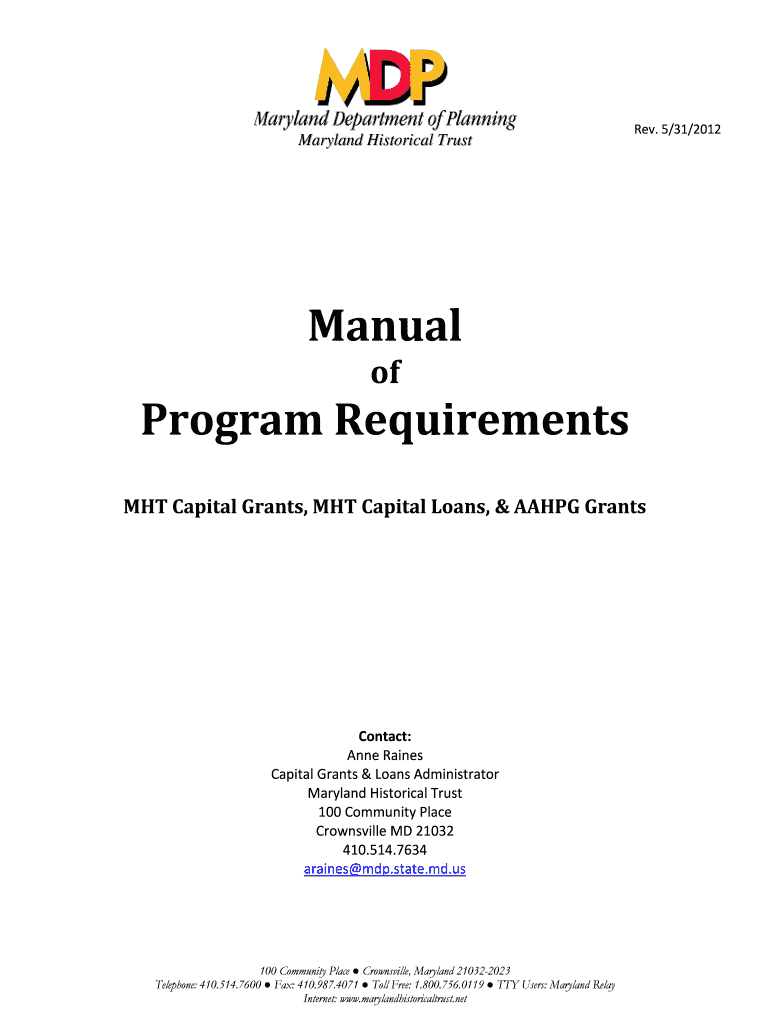 MHT Capital Grants, MHT Capital Loans, and AAHPG Grants - mht maryland Preview on Page 1