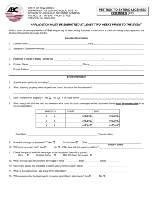 New Jersey License Extension Petition
