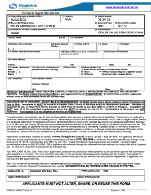 New Jersey Dealer Online Service Program Fingerprint Form