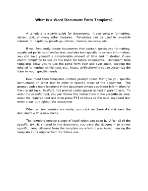 Word Document Form Template