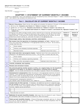 Chapter 11 Statement of Current Monthly Income