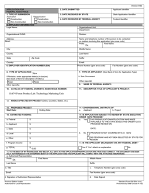 Federal Assistance Application Form