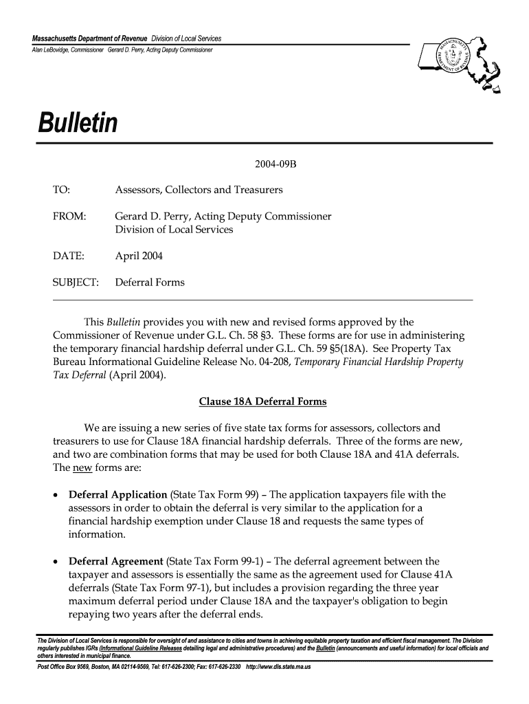 Massachusetts Department of Revenue Division of Local Services Alan LeBovidge, Commissioner Gerard D Preview on Page 1