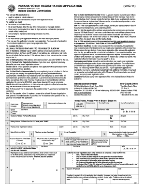 INDIANA VOTER REGISTRATION APPLICATION (VRG-11)