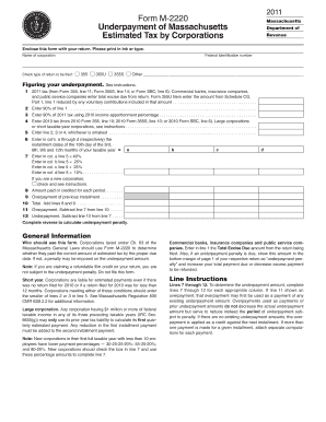 Massachusetts Form M-2220 Underpayment of Estimated Tax
