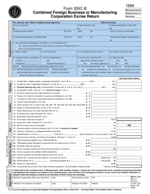 Massachusetts Corporation Excise Return Form 355C-B