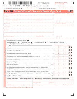 Form 2G Grantor’s/Owner’s Share of a Grantor-Type Trust 2007
