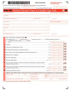 Form 2G Grantor’s/Owner’s Share of a Grantor-Type Trust 2009
