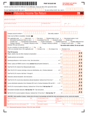 Massachusetts Fiduciary Income Tax Return 2009