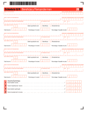 Schedule B/R Beneficiary/Remaindermen 2009
