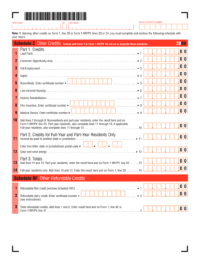 Schedule Z Other Credits