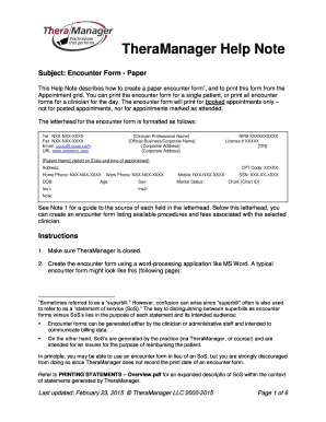 patient encounter form template