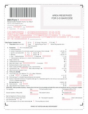 Draft 2004 Form 1-NR/PY. Draft 2004 Massachusetts Nonresident/Part-Year Resident Tax Return - mass