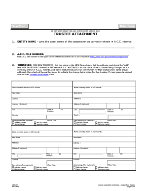 Arizona Trustee Attachment Form