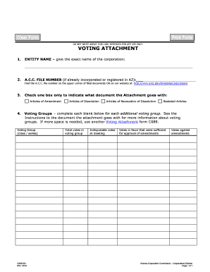 Arizona Voting Attachment Form