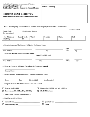 Maryland Ground Rent Registry Form