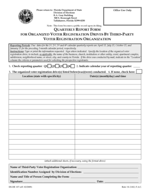 Florida Quarterly Voter Registration Report