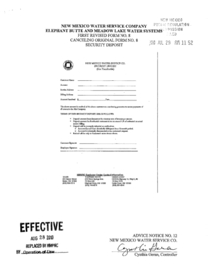 New Mexico Water Service Security Deposit Form