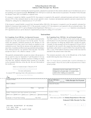 Indiana Utility Receipts Tax Quarterly Payment Form