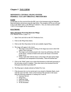 Federal Tax Lien Filing Procedures