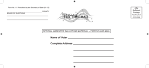 Official Absentee Ballot Material Form