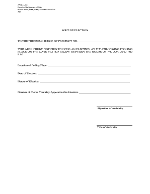 Texas Election Code - Writ of Election