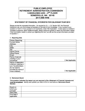 Massachusetts Statement of Financial Interests